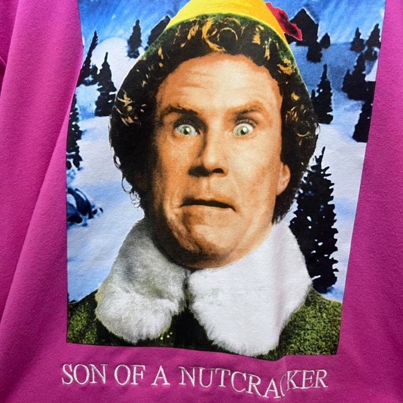 ELF Hot Pink Graphic Pullover Hoodie - Picture 2 of 4